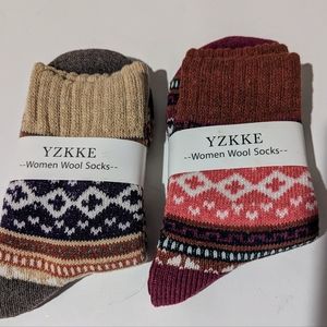 Pair of YZKKE Women's  Wool Socks One Size Set of 2 NEW